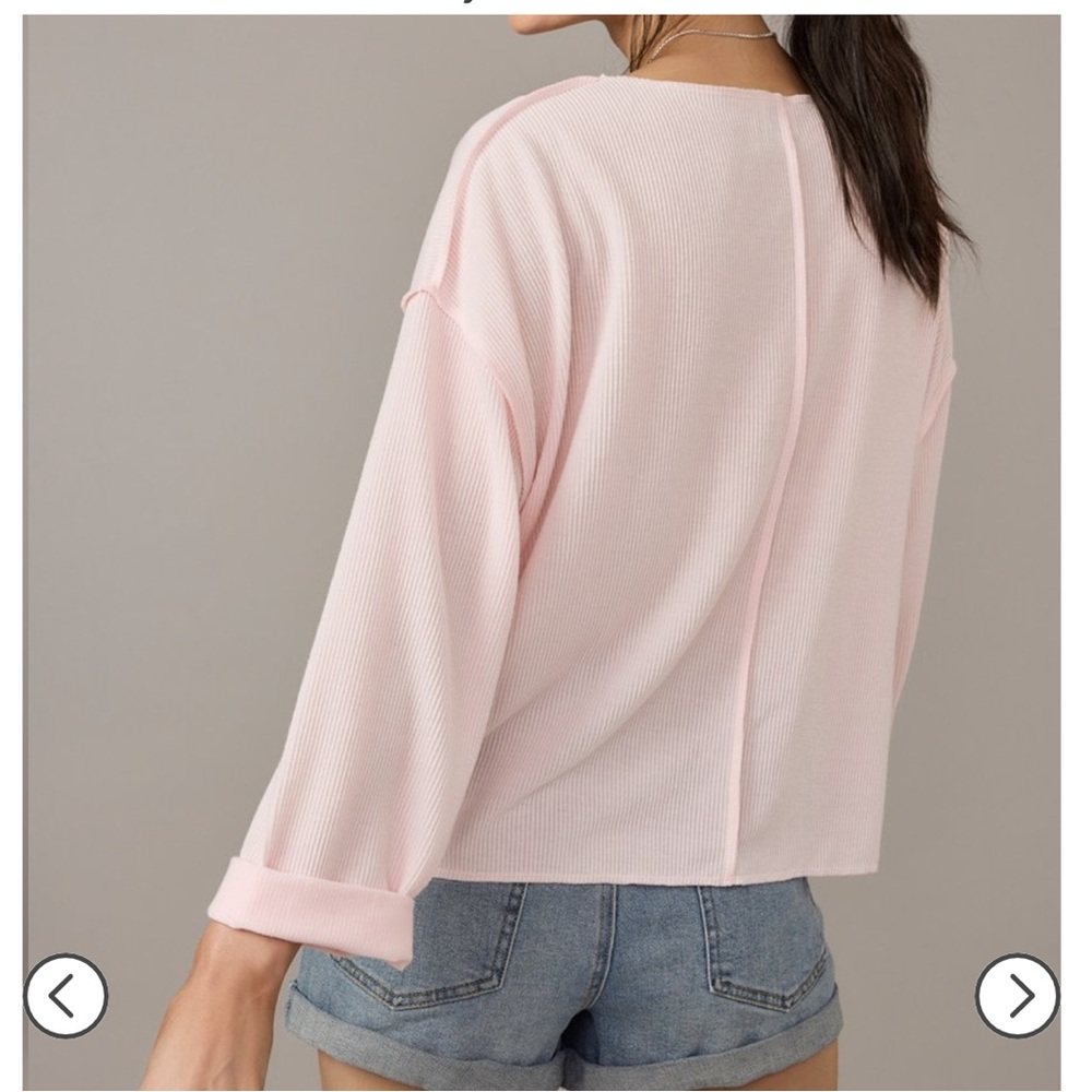 Francesca’s Pink Ribbed Top - Picture 3 of 4